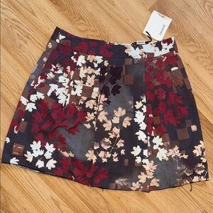 NWT Lavand Autumn Leaves Patterned mini Skirt Small
